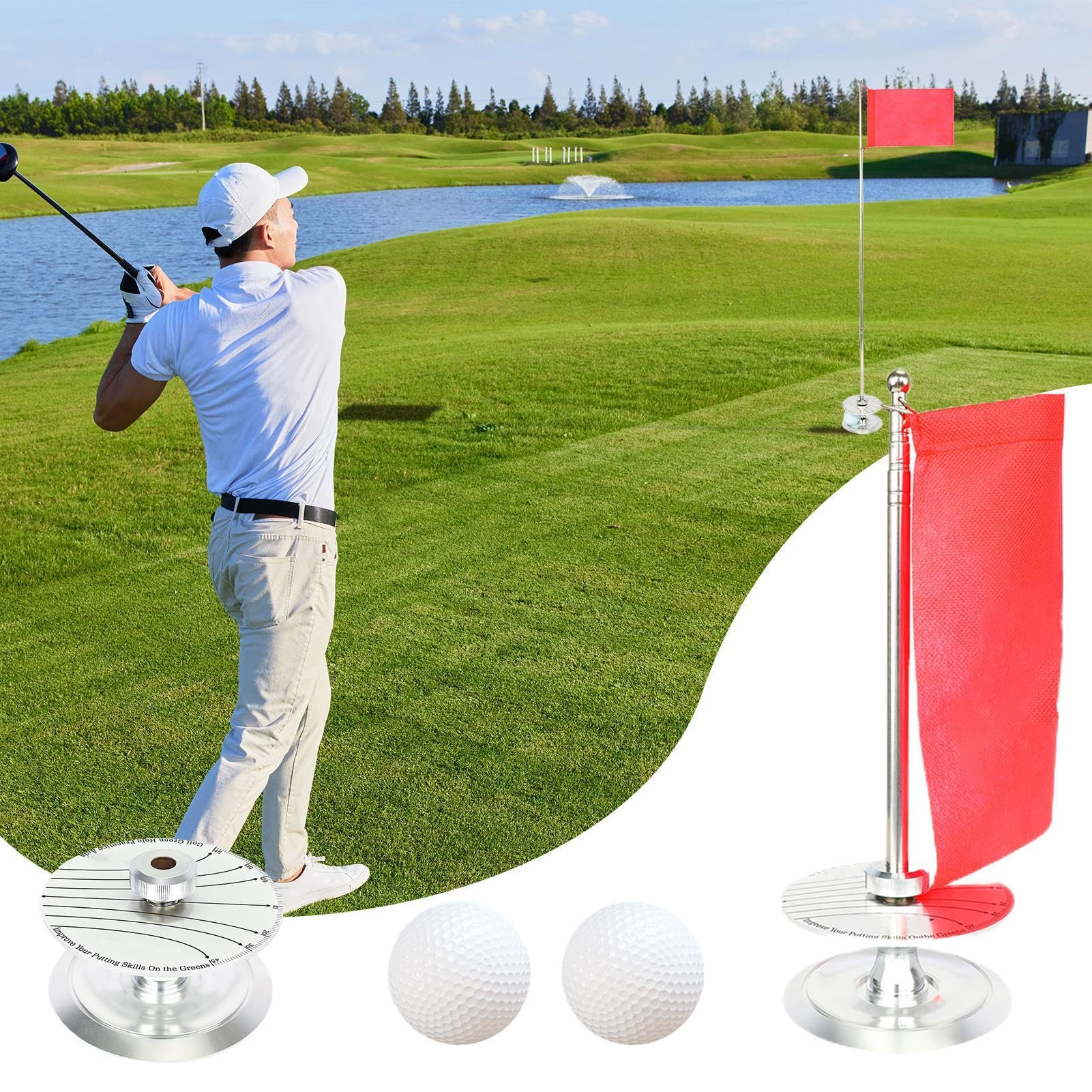 Amazon | ゴルフピンフラッグホールカップセット、ゴルフホールカップ